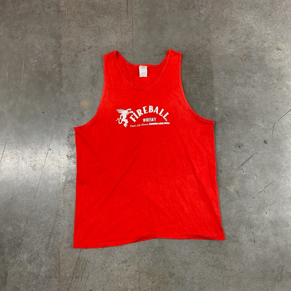 Fireball Whisky VTG Tank Top Red Delta Pro‎ Weight men’s XL